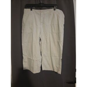 Bay Studio Beige Cropped Khakis, Women's Size 14, Cotton Capris Pants